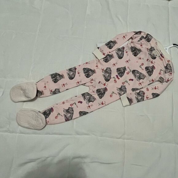 Burt’s Bees Baby Floral Hippo Romper Pajama’s  Size 18 Months - Picture 2 of 11